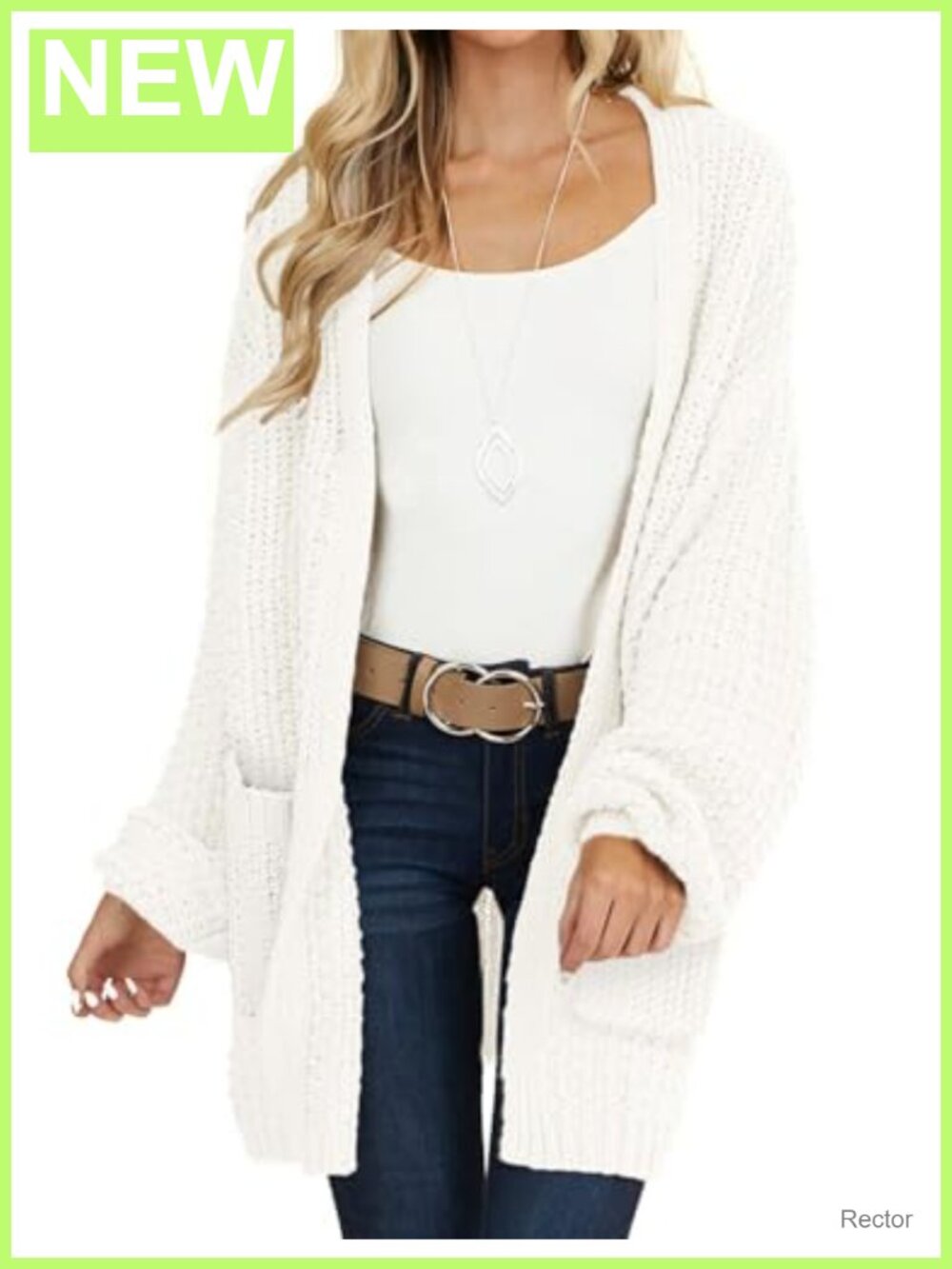 Womens Chunky Knit Open Front Cardigan Long Sleeve Slouchy Boyfriend Sweater